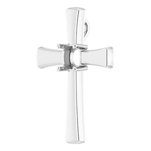 10K White Gold  6 mm Cushion Pendant Mounting – image 4