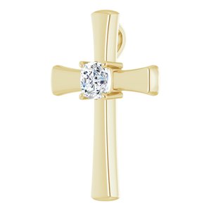 14K Yellow Gold  6 mm Cushion Pendant Mounting – image 3