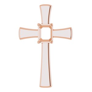 18K Rose Gold  9x7 mm Emerald Pendant Mounting – image 2