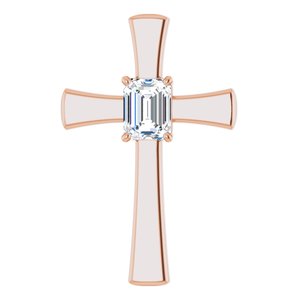 14K Rose Gold  9x7 mm Emerald Pendant Mounting