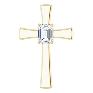 18K Yellow Gold  9x7 mm Emerald Pendant Mounting