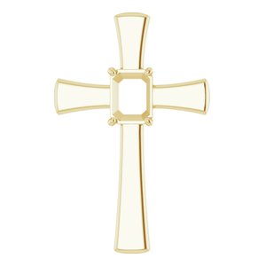 18K Yellow Gold  9x7 mm Emerald Pendant Mounting – image 2