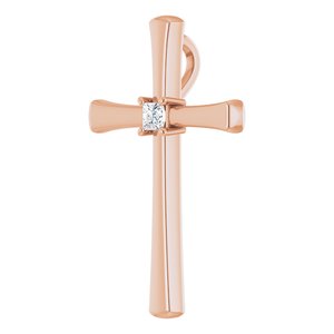 18K Rose Gold  2.25 mm Square Pendant Mounting – image 3