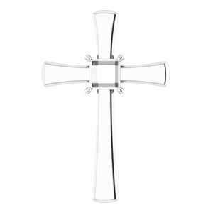 10K White Gold  5 mm Square Pendant Mounting – image 2