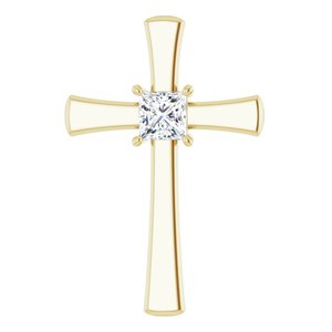 18K Yellow Gold  5 mm Square Pendant Mounting