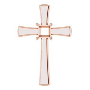 18K Rose Gold  5 mm Square Pendant Mounting – image 2