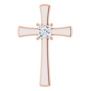 18K Rose Gold  5 mm Square Pendant Mounting