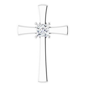 10K White Gold  5 mm Square Pendant Mounting