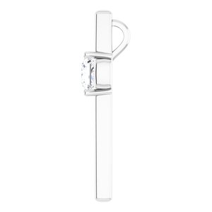 14K White Gold  6.5 mm Square Pendant Mounting – image 5