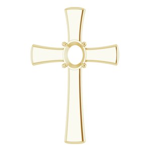14K Yellow Gold  9x7 mm Oval Pendant Mounting – image 2