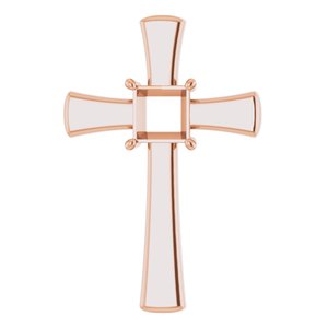 18K Rose Gold  7 mm Square Pendant Mounting – image 2