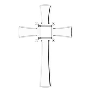10K White Gold  7 mm Square Pendant Mounting – image 2