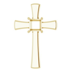 14K Yellow Gold  7 mm Square Pendant Mounting – image 2