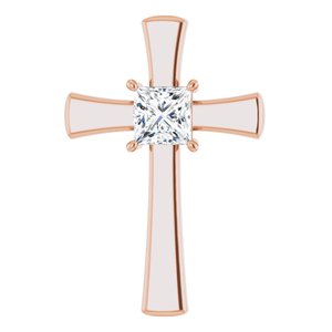 18K Rose Gold  7 mm Square Pendant Mounting