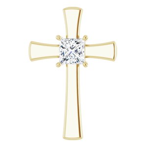 14K Yellow Gold  7 mm Square Pendant Mounting