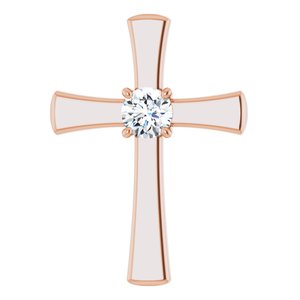 14K Rose Gold  5.8 mm Round Pendant Mounting