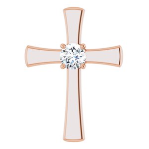 14K Rose Gold  6 mm Round Pendant Mounting