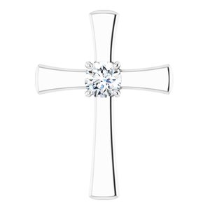 18K White Gold  6 mm Round Pendant Mounting