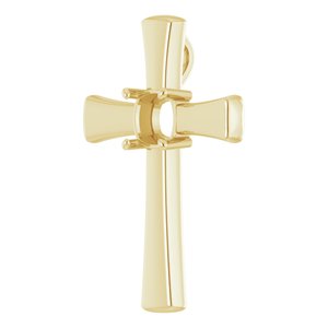 18K Yellow Gold  7 mm Cushion Pendant Mounting – image 4