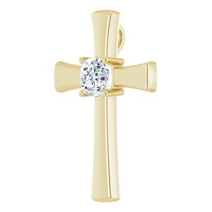18K Yellow Gold  7 mm Cushion Pendant Mounting – image 3