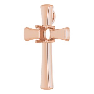 18K Rose Gold  7 mm Cushion Pendant Mounting – image 4