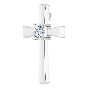 Platinum  7 mm Cushion Pendant Mounting – image 3