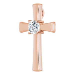 10K Rose Gold  7 mm Cushion Pendant Mounting – image 3