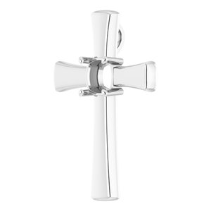 14K X1 White Gold  7 mm Cushion Pendant Mounting – image 4