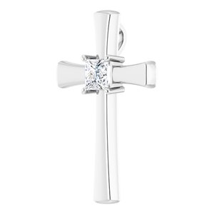 10K White Gold  5 mm Square Pendant Mounting – image 3