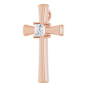 10K Rose Gold  5 mm Square Pendant Mounting – image 3