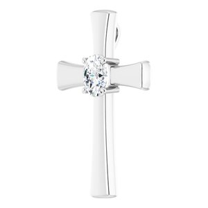 14K White Gold  9x7 mm Oval Pendant Mounting – image 3