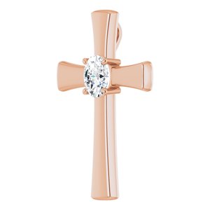 14K Rose Gold  9x7 mm Oval Pendant Mounting – image 3