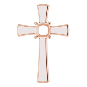 10K Rose Gold  8 mm Cushion Pendant Mounting – image 2