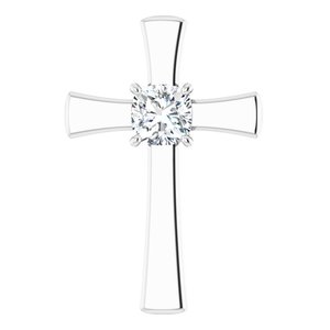 18K White Gold  8 mm Cushion Pendant Mounting