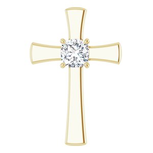 14K Yellow Gold  8 mm Cushion Pendant Mounting