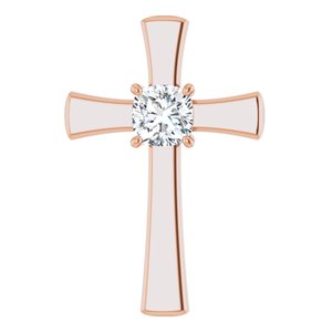 14K Rose Gold  8 mm Cushion Pendant Mounting