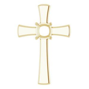18K Yellow Gold  8 mm Cushion Pendant Mounting – image 2