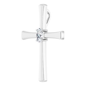 14K X1 White Gold  5x3 mm Oval Pendant Mounting – image 3