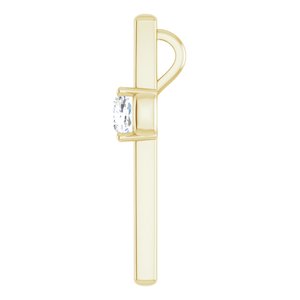 14K Yellow Gold  6 mm Cushion Pendant Mounting – image 5