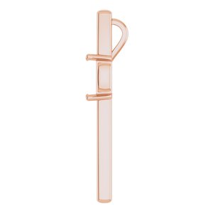 10K Rose Gold  9x7 mm Emerald Pendant Mounting – image 6