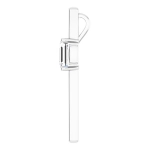 14K White Gold  9x7 mm Emerald Pendant Mounting – image 5
