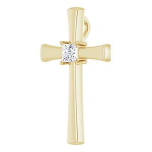 10K Yellow Gold  3.75 mm Square Pendant Mounting – image 3