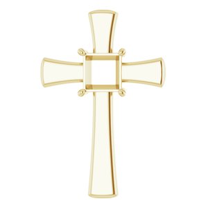 18K Yellow Gold  8 mm Square Pendant Mounting – image 2