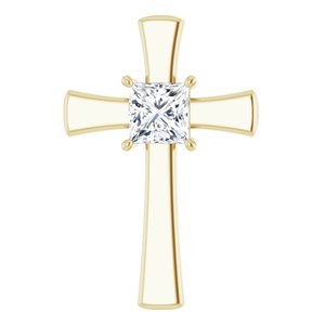 18K Yellow Gold  8 mm Square Pendant Mounting