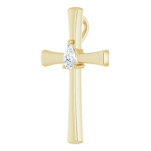 14K Yellow Gold  5.5x3.5 mm Pear Pendant Mounting – image 3