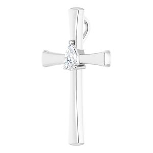 14K X1 White Gold  5.5x3.5 mm Pear Pendant Mounting – image 3