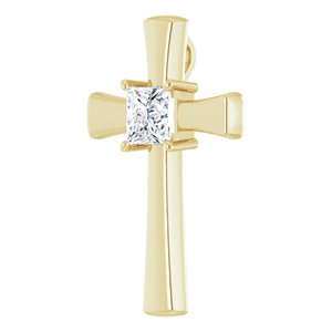 14K Yellow Gold  7 mm Square Pendant Mounting – image 3