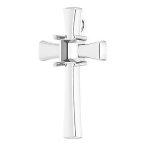 14K White Gold  7 mm Square Pendant Mounting – image 4