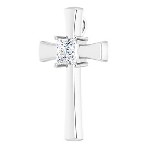 14K White Gold  7 mm Square Pendant Mounting – image 3