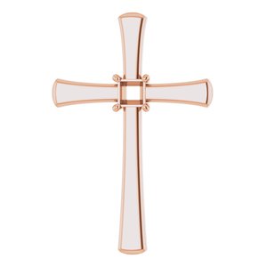 18K Rose Gold  3 mm Square Pendant Mounting – image 2
